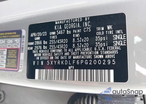 2023 Kia Sorento Sx from USA, damaged, VIN 5XYRKDLF6PG200295